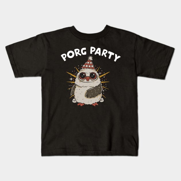 Porg Party Kids T-Shirt by InspiredByTheMagic